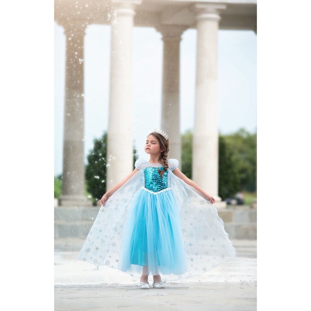 Trish Scully Girls Elsa Inspired Ice Queen Princess Costume Dress Blue Size 6 - Picture 3 of 7